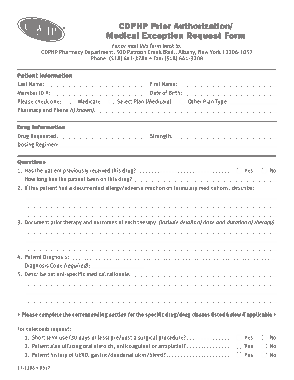 CDPHP Prior Authorization Form Template