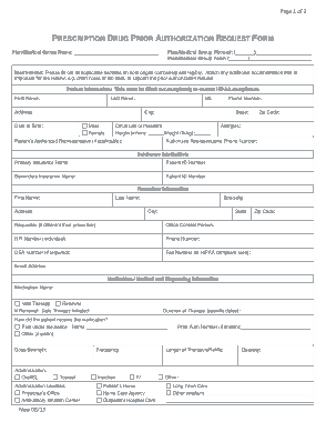 Global Prior Authorization Form Template