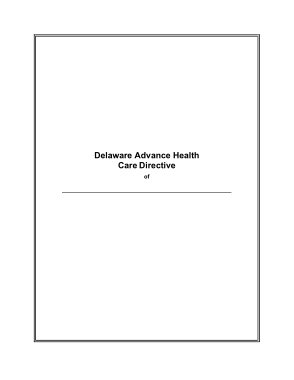 De Advanced Health Care Directive Form Template