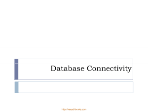 ASP.NET Database Connectivity – ASP.NET Lecture 6