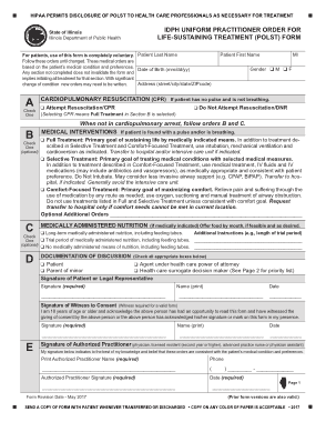 Illinois Do Not Resuscitate Order Form Polst Form Template