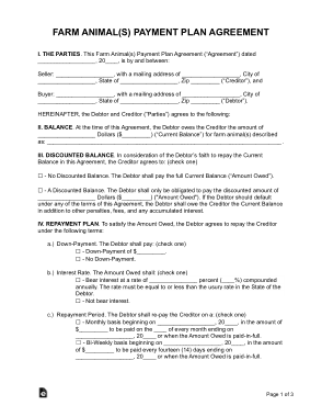 Free Download PDF Books, Farm Animal Payment Plan Agreement Form Template