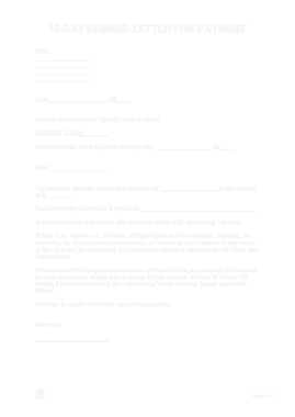 15 Day Demand Letter For Payment Template
