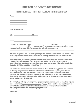 Breach Of Contract Demand Letter Template