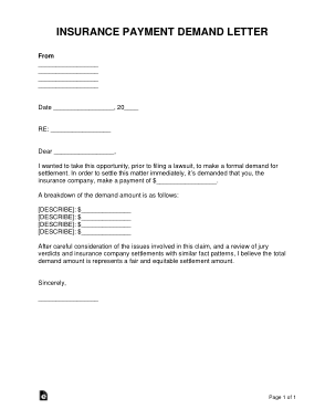 Free Download PDF Books, Insurance Payment Demand Letter Template