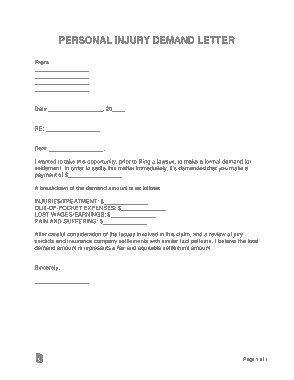 Personal Injury Demand Letter Template