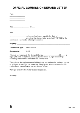 Real Estate Commission Demand Letter Template