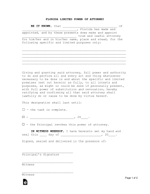 Free Download PDF Books, Florida Limited Power Of Attorney Form Template