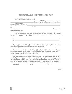 Free Download PDF Books, Nebraska Limited Power Of Attorney Form Template