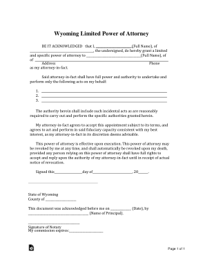 Free Download PDF Books, Wyoming Limited Power Of Attorney Form Template