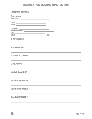 Free Download PDF Books, Association Meeting Minutes Form Template