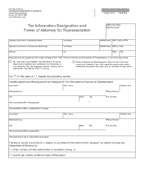 Colorado Tax Power Of Attorney Dr0145 Form Template