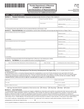 Florida Tax Power Of Attorney Dr 835 Form Template