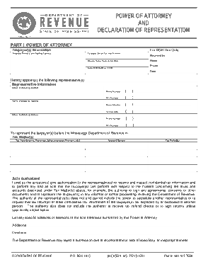 Mississippi Tax Power Of Attorney Form 21 002 Form Template