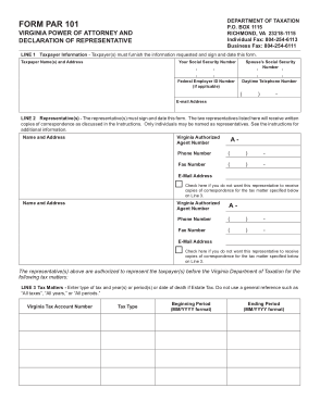 Free Download PDF Books, Virginia Tax Power Of Attorney Form Par 101 Template