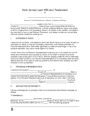 Free Download PDF Books, New Jersey Last Will And Testament Form Template