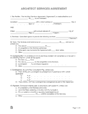 Architect Consultant Agreement Form Template