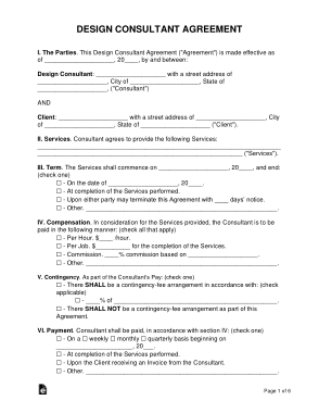 Design Consultant Agreement Form Template
