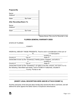 Free Download PDF Books, Florida General Warranty Deed Form Template