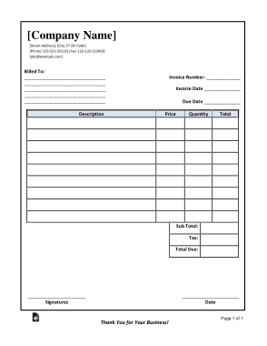 Vendor Invoice Form Template
