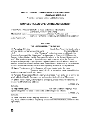 Free Download PDF Books, Minnesota Multi Member LLC Operating Agreement Form Template