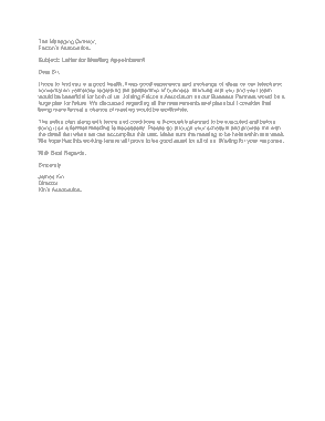 Appointment Request Letter For Business Meeting Template