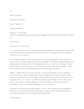 Business Meeting Letter of Request Template