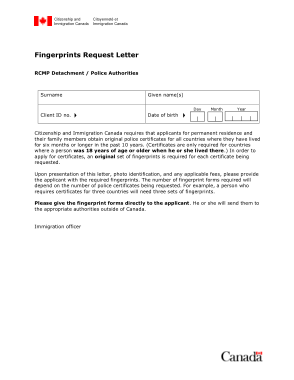 Document of Finger Print Request Letter Template