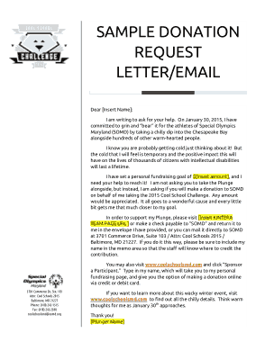 Donation Request Letter For Email Template
