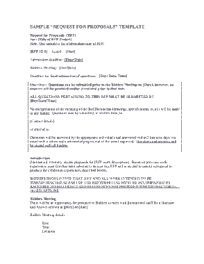 Business Request Proposal Letter Template