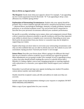 Appeal Request Letter Format Example Template
