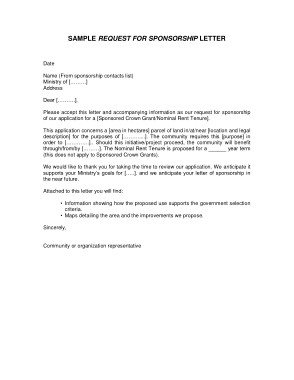 Application Request For Sponsorship Letter Template