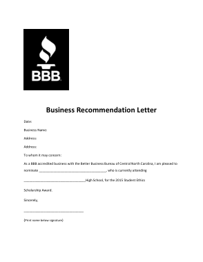 Request For Business Recommendation Letter Template