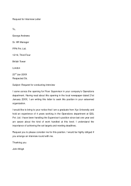 Request For Interview Letter Template