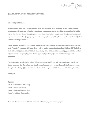 Formal Donation Request Letter Template