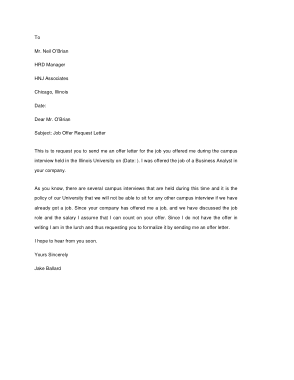 Job Offer Request Letter Template