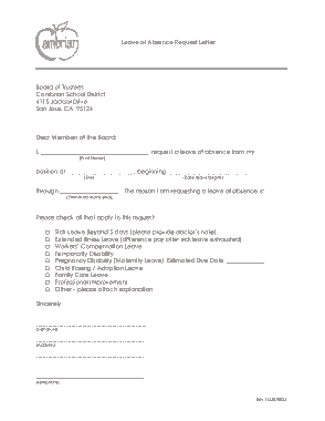 Leave of Absence Request Letter Template
