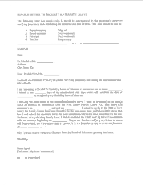 Maternity Leave Request Letter Template