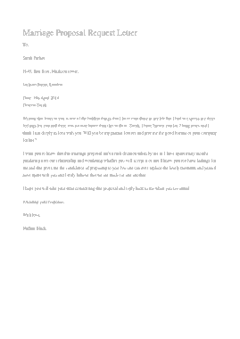 Marriage Proposal Request Letter Template