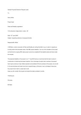 Proposal Extension Request Letter Example Template