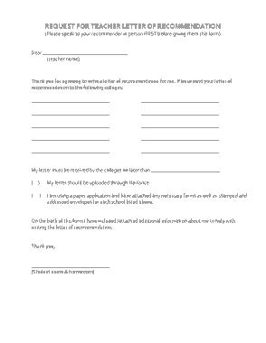 Formal Request For Letter of Recommendation Sample Template