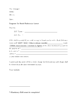 Sample Bank Reference Request Letter Template
