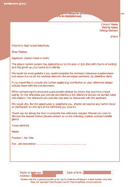 Sample Reference Request Letter Template