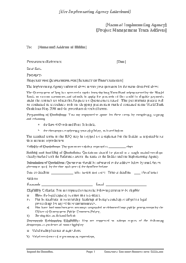 Agency Quotation Request Letter Template