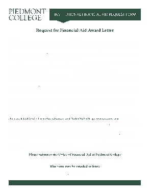 Financial Aid Award Request Letter Template