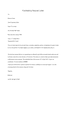 Fundraising Request Letter Template