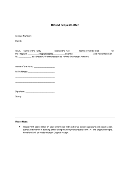 Refund Request Letter To Download Template