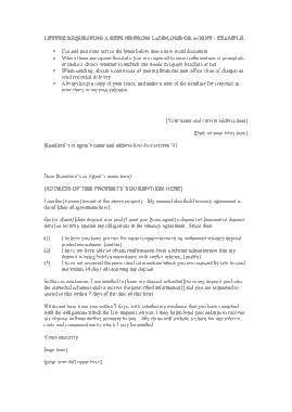 Request Letter Requesting A Refund From Landlord Template