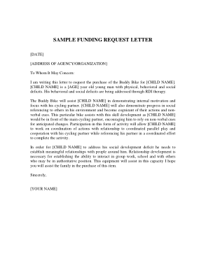 Sample Funding Request Letter Template
