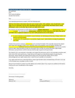 Sample Permission Request Letter For Faculty Template